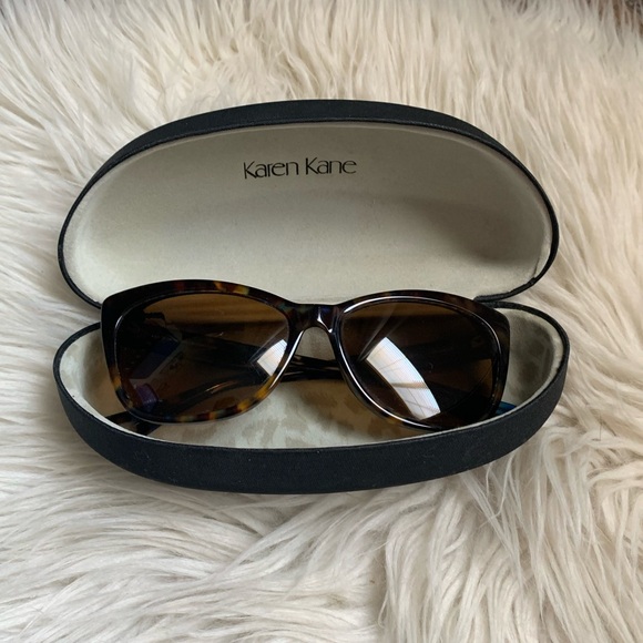 Karen Kane Blue Tortoiseshell Cat-Eye Sunglasses - Picture 3 of 17